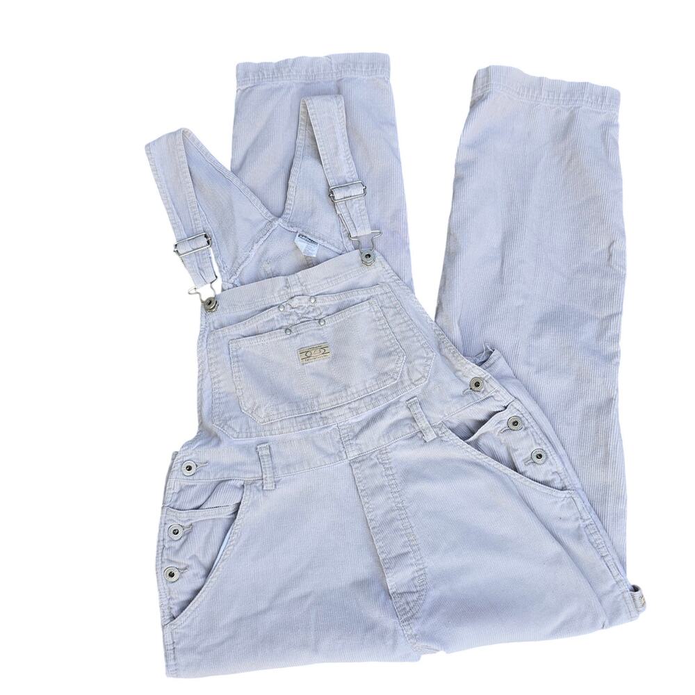 VTG Cottagecore Cream Corduroy Overalls Size M 100% Cotton Jordache Enterprises
